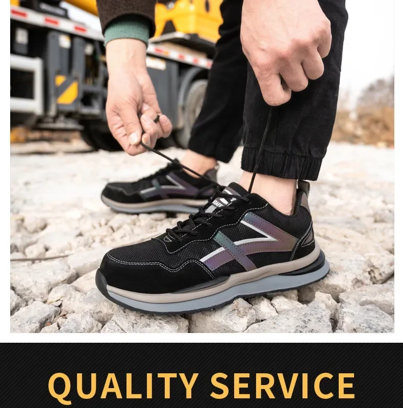 Steel Toe Summer Breathable Work Protective Shoes Anti-smashing Labor Protection Shoes One Piece Dropshipping