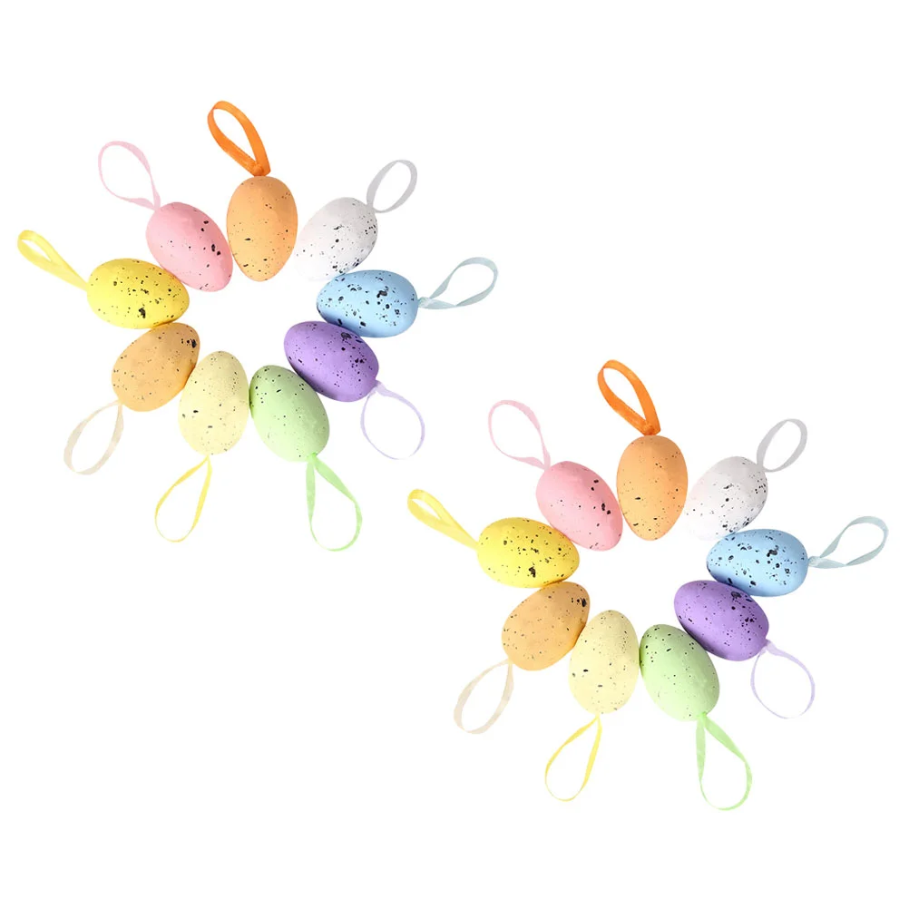 

18 Pcs Easter Eggs Tree Decorations Accessory Ornaments for Christmas Accessories Wear-resistant Adorable Foam Hanging