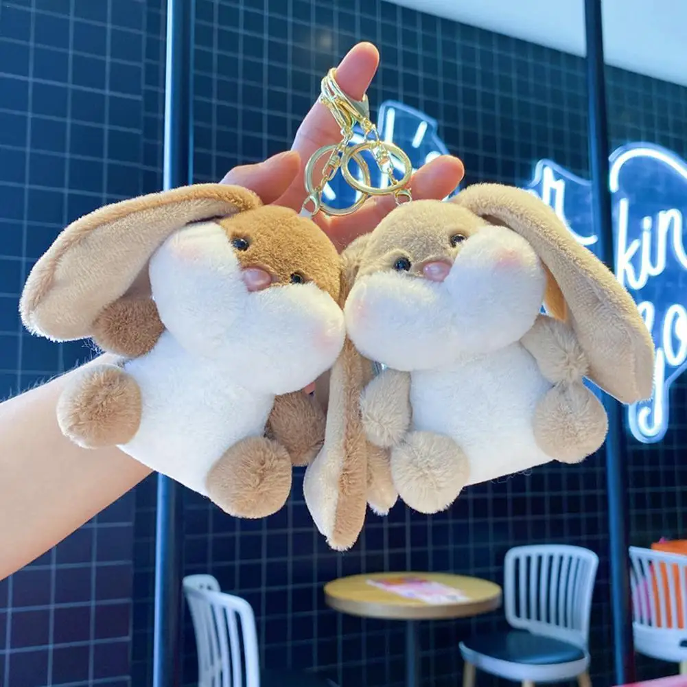 Cute Big Ears Rabbit Plush Doll Key Chain Pendant Cartoon Dudu Bag Pendant Couple School Bag Plush Toy