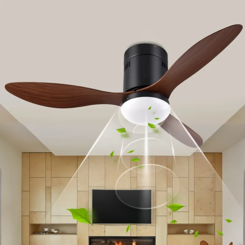 52 Inch Ceiling Fans with Lights, 6 Speed Reversible Noiseless Fan Light DC Motor, Indoor and Outdoor LED Ceiling Fan, Low Profi