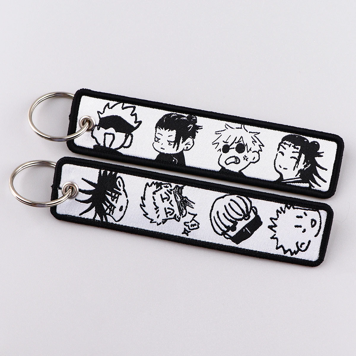Gojo Satoru Keychain for Motorcycle Manga Anime Key Chain for Men Gifts and Cars Key Tag Embroidery Key Fobs Fashion Jewelry image 6