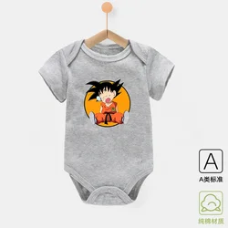 Dragon Ball śpioszki dla niemowląt bawełniany kombinezon dla noworodka 3-24M ubranka dla niemowląt Cute Cartoon Safty miękkie body z krótkim rękawem odzież dla dzieci