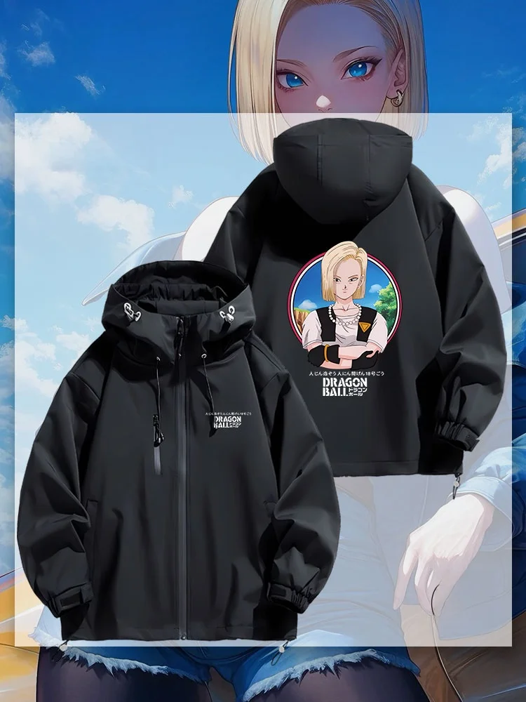 

Anime ex Loose Fit Hooded Jaet Waterproof Polyester Casual Outerwear for Students Spring Autumn Winter