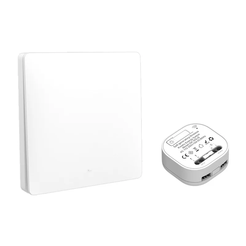 Self-generated wireless remote control switch Household battery-free three-open double-control wall switch Panel wiring-free