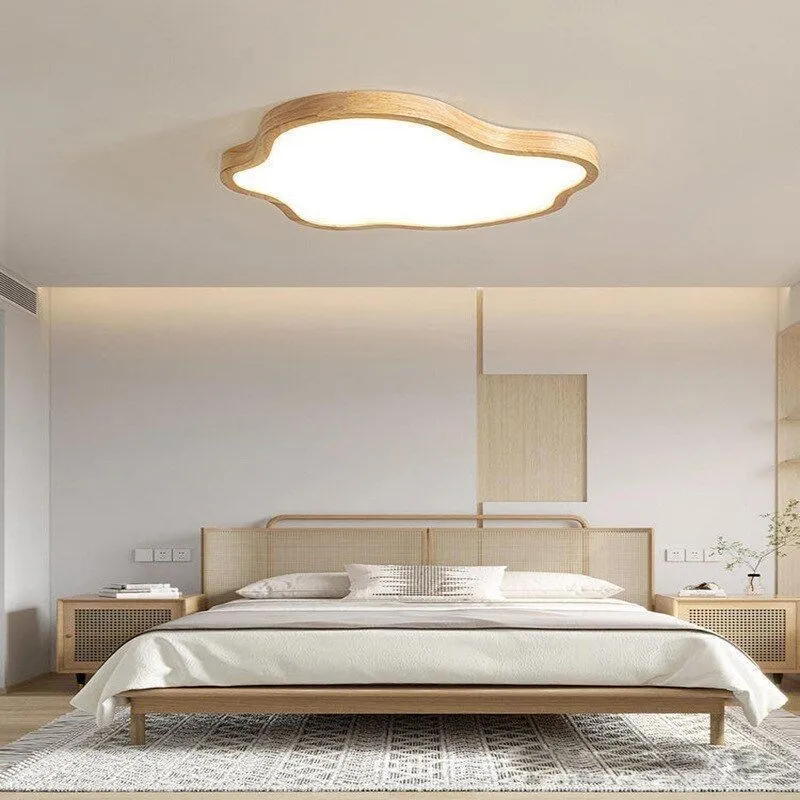 Nordic LED Wooden Ceiling Light Modern Log Cloud Lamps 43/63CM Bedroom Decor Lighting Living Room Hall Hotel Indoor Lamps Lustre