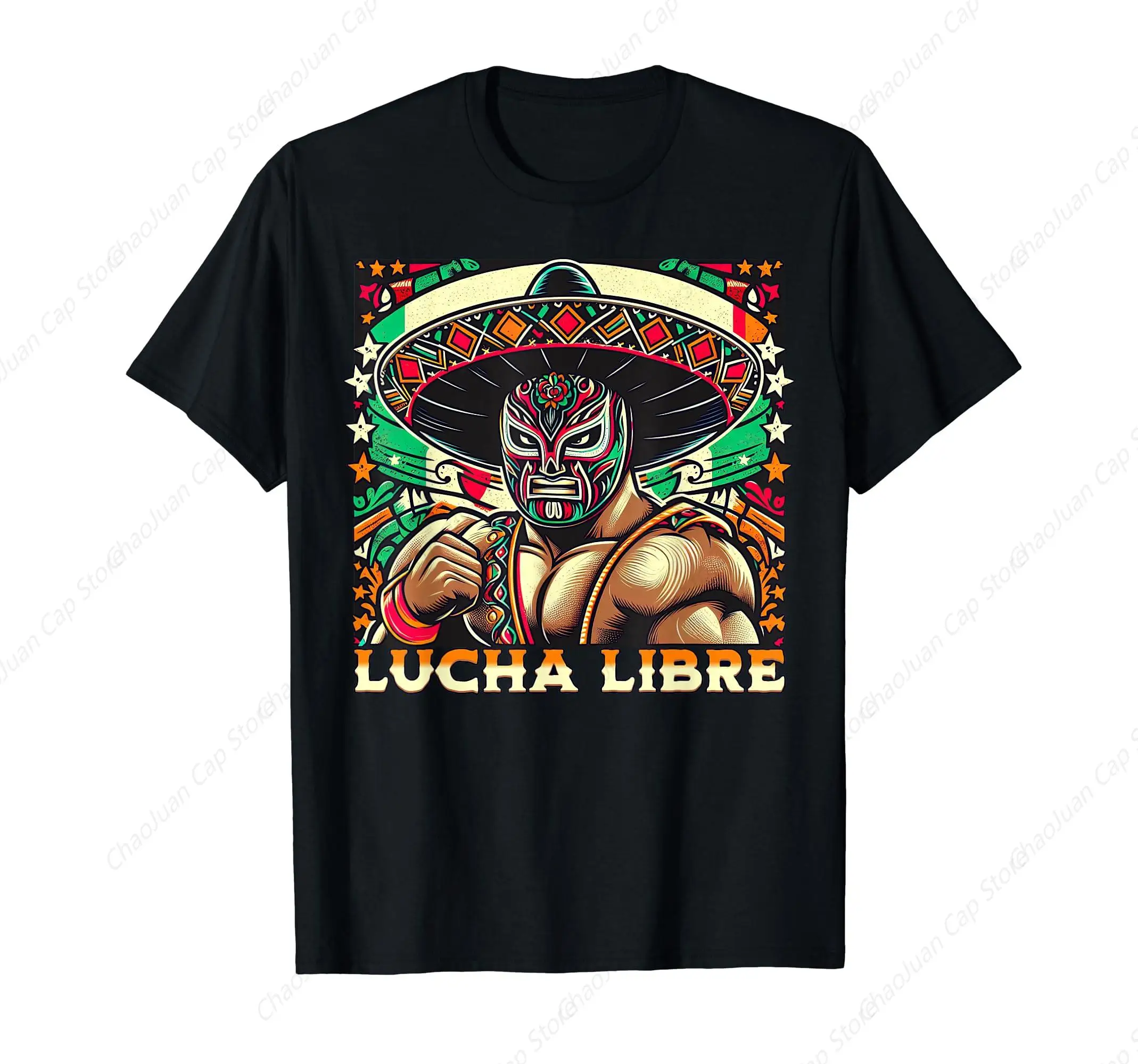 Cinco De Mayo Retro Luchador Mexican Mask Wrestling T-Shirt
