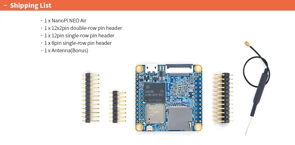 OpenPi Nano Neo Air LTS (512MB DDR RAM & 8GB eMMC) Allwinner H3 Quad Cortex-A7,1.2GHz,wifi&BT,Ubuntu Linux Armbian DietPi Kali