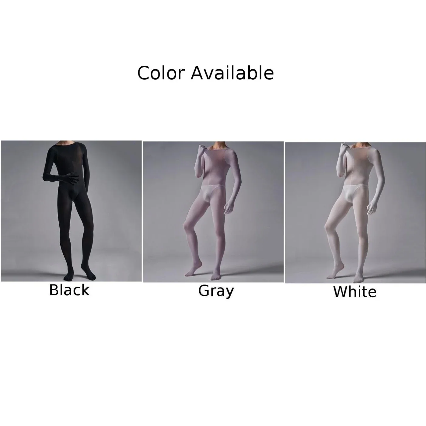 Mens Elastic Jumpsuit Long Sleeve Bodysuit Solid Color Underwear Sexy Leotard Full Body Stockings Nighties For Sex Lingerie