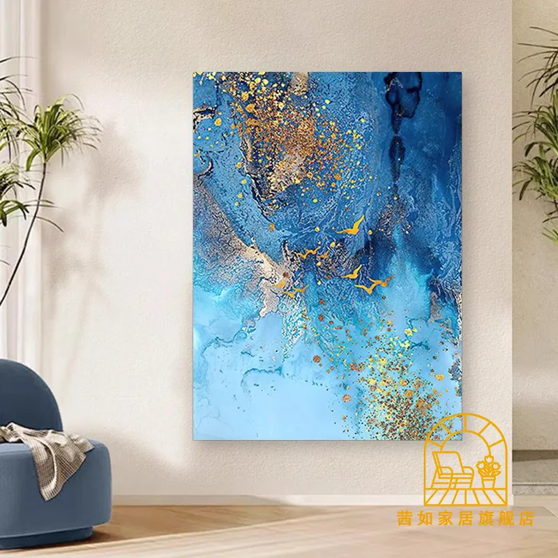 Abstract art high-grade decorative painting light luxury living room bedroom entrance homestay niche wall painting