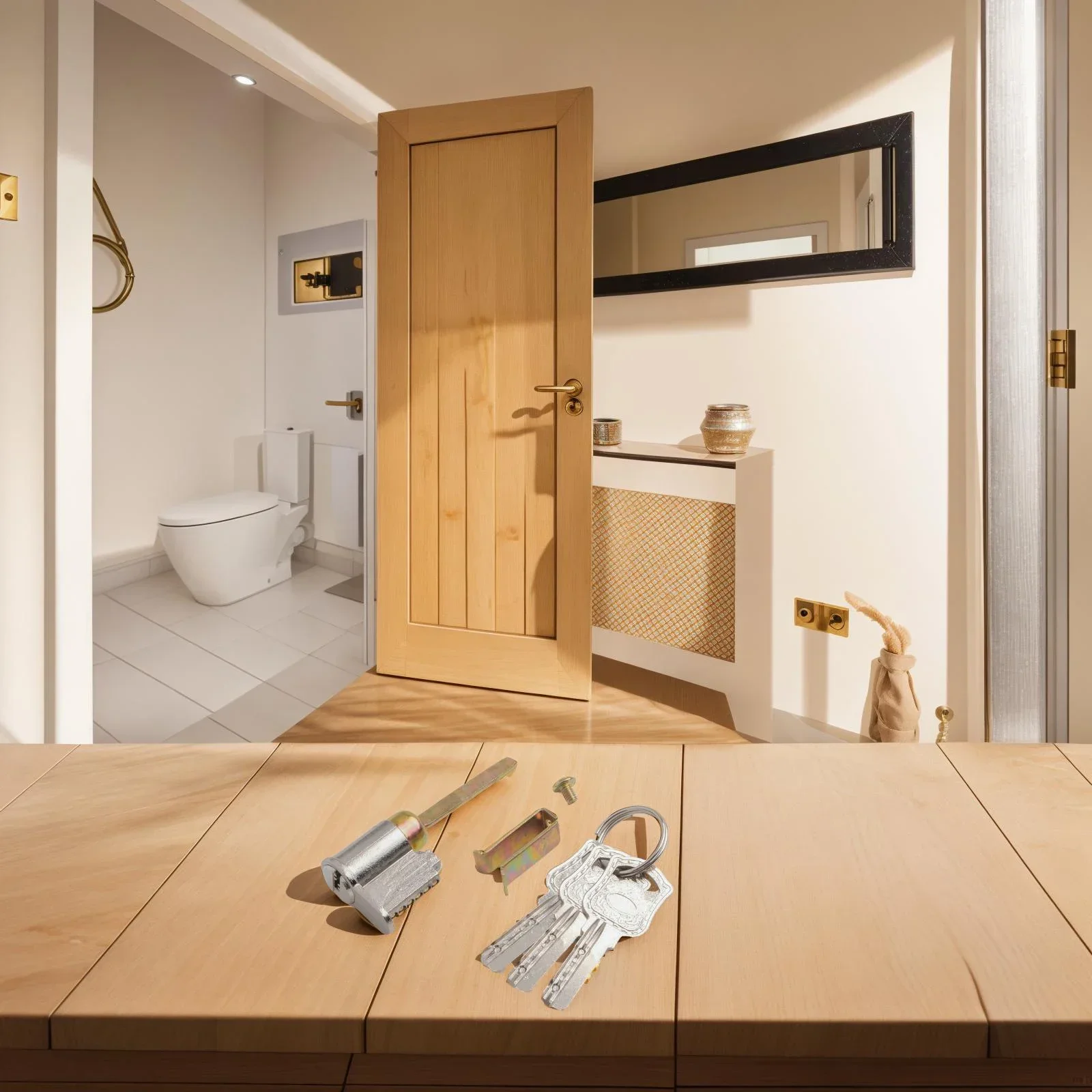 Peaceful Sleep Home Security Color Silver Single Tongue Lock Silent Lock Silent Lock Body Stainless Steel Material