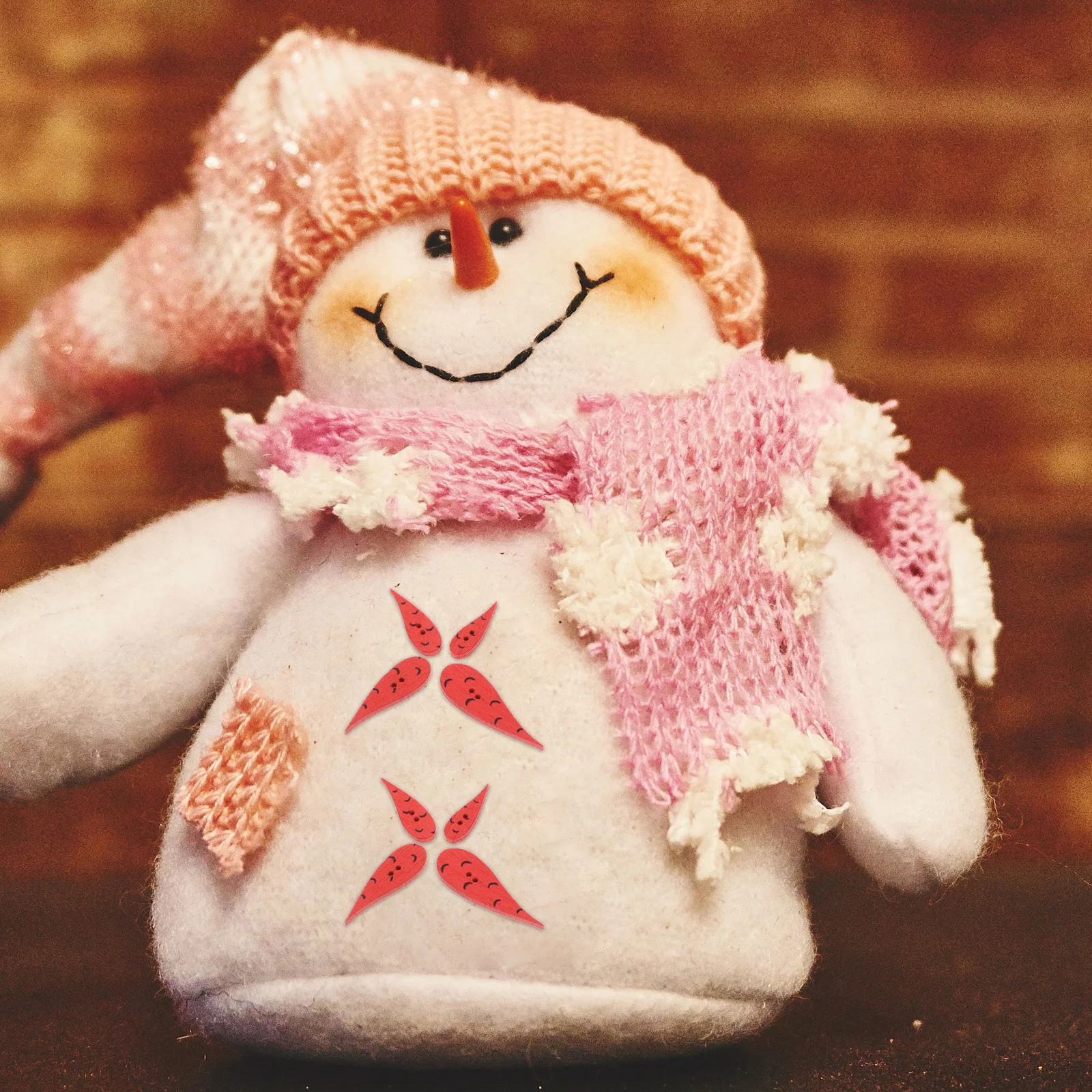 

200Pcs Snowman Nose Button Natural Wood Button for Craft Projects Handmade Gift Decoration Carving Supplies Wooden Buttons