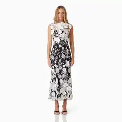 Luxury 2025 Summer 3D Flower Embroidery Lace Party Long Dress Women's Tank Black Pencil Evening Midi Wedding Dresses Lady