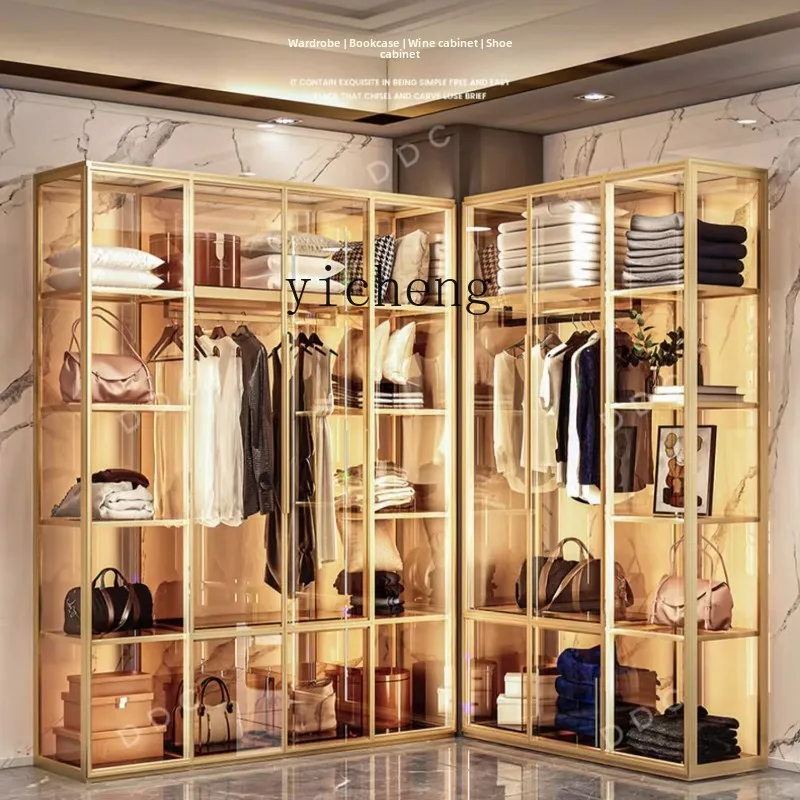 

ZZ light luxury glass door shoe cabinet large capacity modern simple vertical multi-layer locker at home door