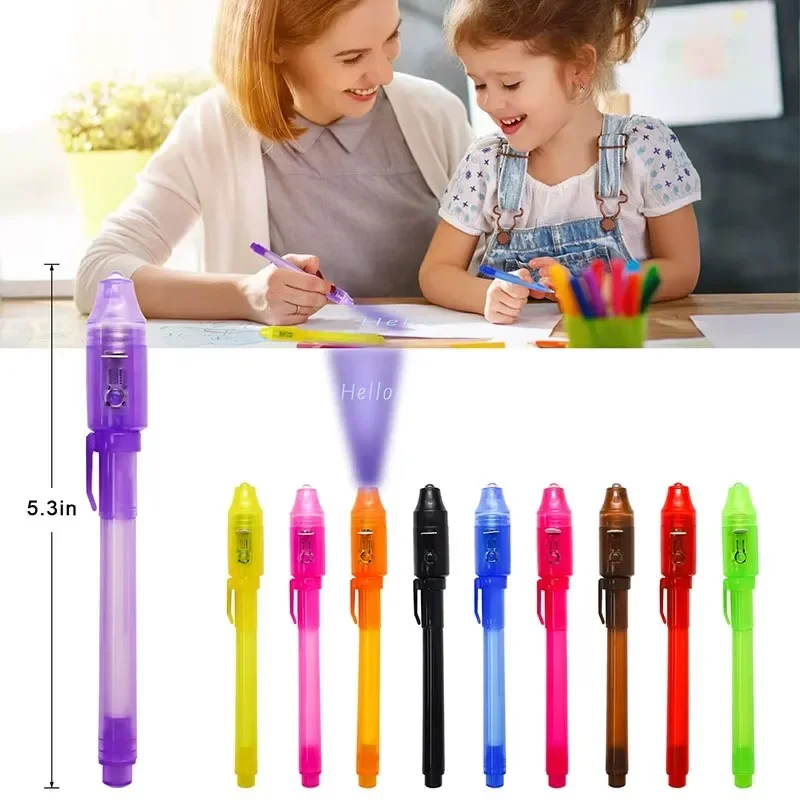 4–12 Stück unsichtbarer Tintenstift, Spionagestift mit UV-Licht, magischer Marker für geheime Nachricht, Schatzkiste, Preise, Kinderparty, Gastgeschenke, Spielzeug, Geschenk – Detail 18