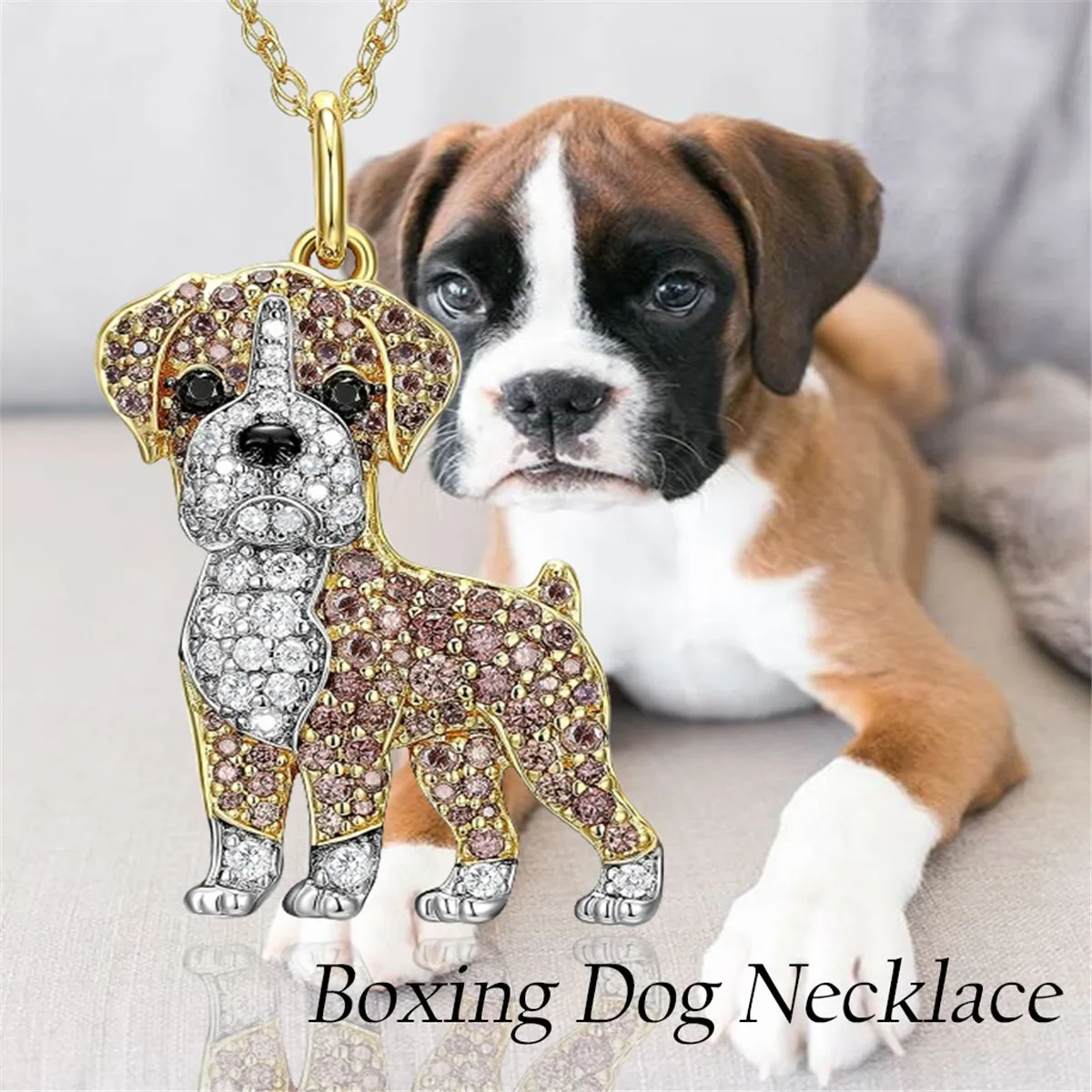 Exquisite and Cute Boxer Dog Pendant Necklace for Women Elegant Pet Puppy Jewelry Animal Accessories Dog Lovers Gifts