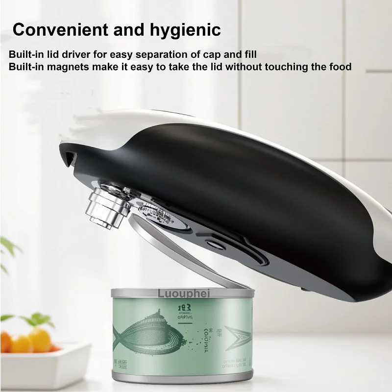 Home Electric Can Opener Type-C Rechargeable Can Opener Portable Kitchen Stainless Steel Can Opener One Touch Can Opener