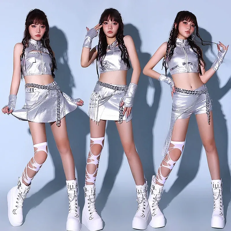 ชุดเต้นรำแจ๊สลูกไม้สีขาวเซ็กซี่สำหรับผู้หญิง DY20 ชุดฮิปฮอปสไตล์เกาหลีสำหรับนักร้อง ชุดแสดงบนเวที ชุดดีเจ ดีเอส เรฟ ชุดเต้นรำแจ๊ส