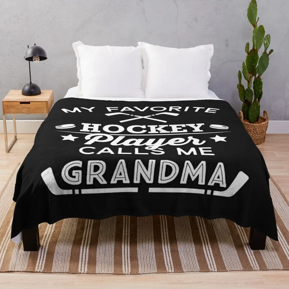 

Favorite Ice Hockey Player Gift For Grandma Throw Blanket Thermal Custom Blankets For Bed Blankets