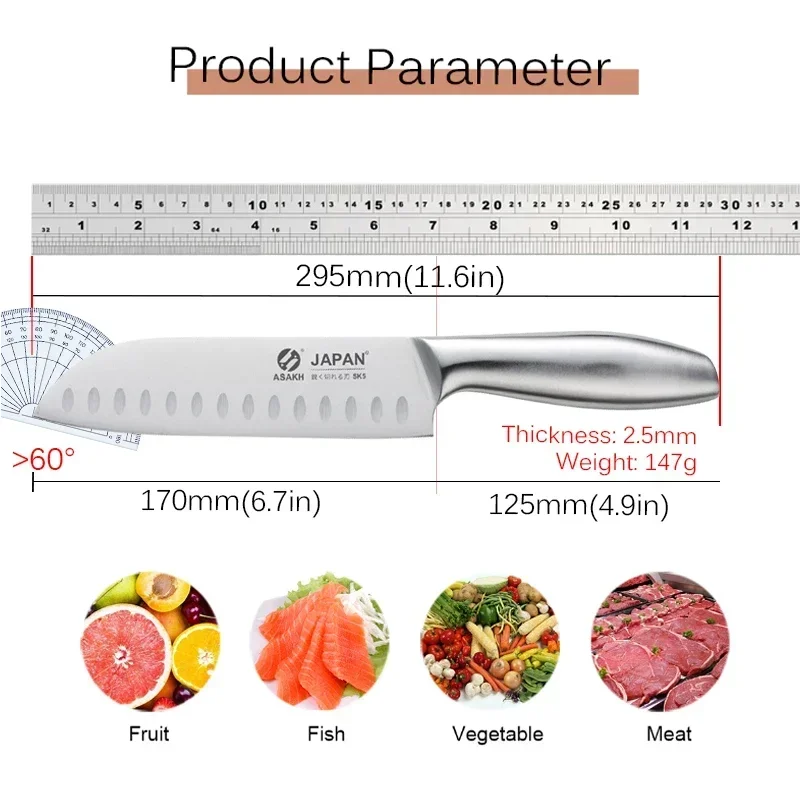 Stainless Steel Kitchen Knives Professional Chef Knife Meat Cleaver Sushi Japanese Santoku Knife Household Fruit Knives