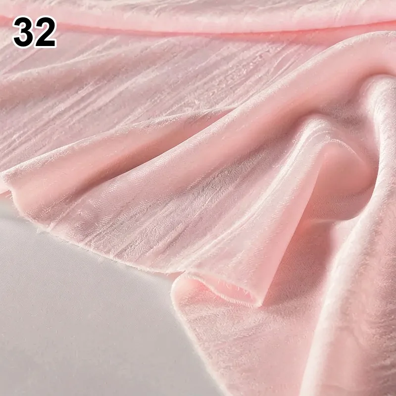 50cm Retro Pleated Velvet Fabric Non Elastic Woven Korean Velour Cloth for Skirt Shirt Pants Apparel DIY Sewing Fixed Wide 140cm