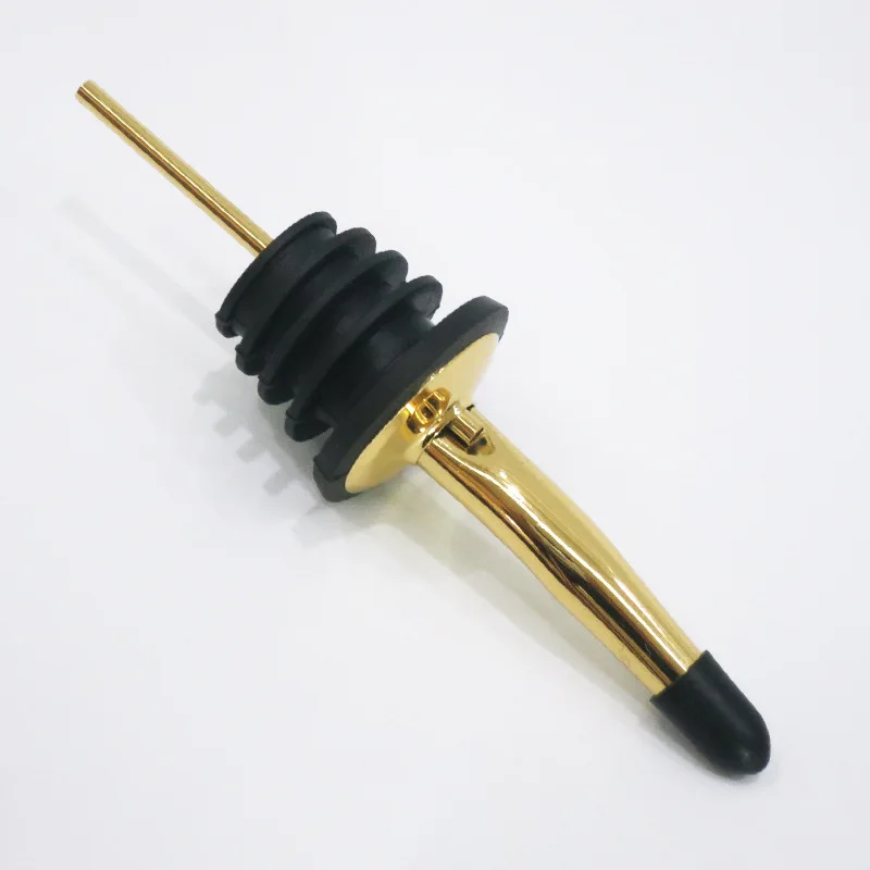Gold Stainless Steel Bottle Liquor Spirit Pourer Free Flow Bottle Pour Spout