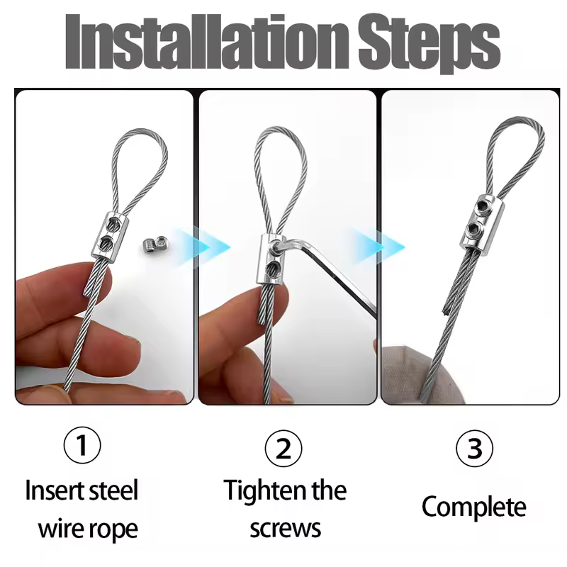 10/20M 2mm Stainless Steel Wire Rope Kit with PVC Coating and Cable Clamp for Clothesline Garden Railing Outdoor Fence Etc - Image 3
