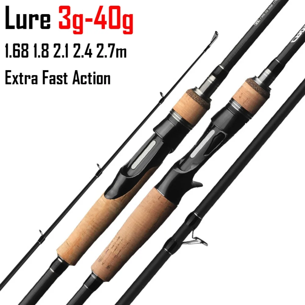 Hohe Dichte Carbonfaser Köder Karpfen Forelle Fliegen Angelrute 3 Abschnitte Spinning Casting Rod Mittlere Härte Ultra Schnelle Aktion – Detail 9