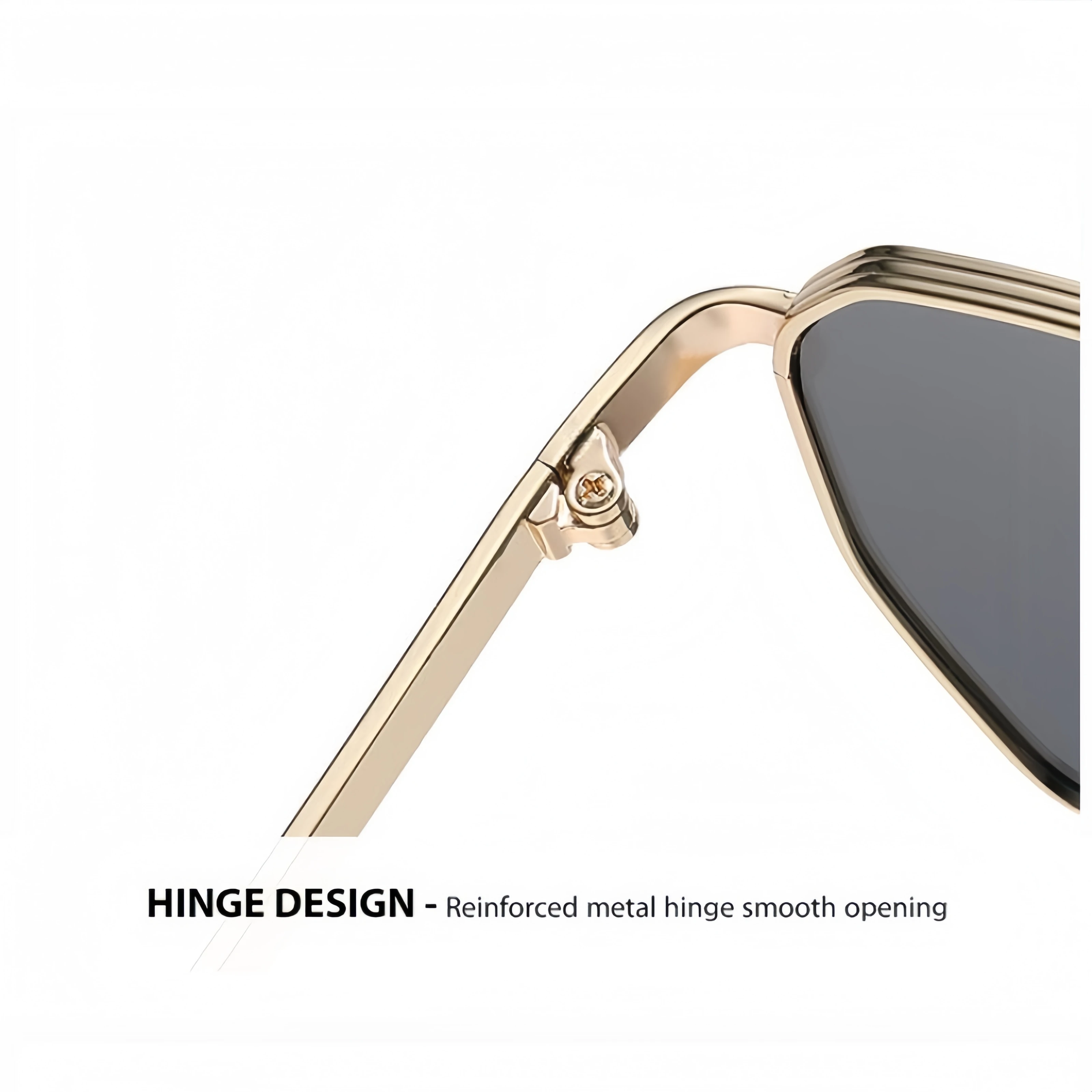 Classic Square Aviator Polarized Sunglasses Oversized Double Bridge Metal Frame Gia | Women main image 2