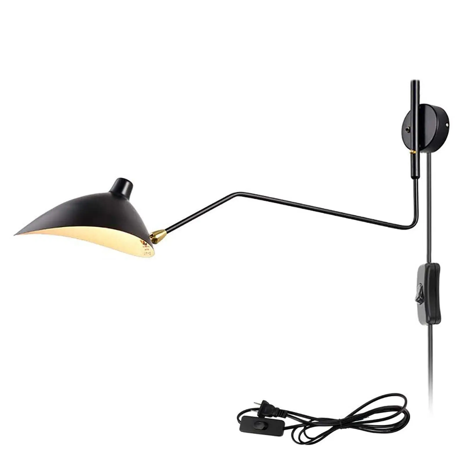 

Black Swing Arm Wall Light with Switch Wall Light Sconces Adjustable Wall Decoration Interior E27 Wall Light Bedroom Living Room