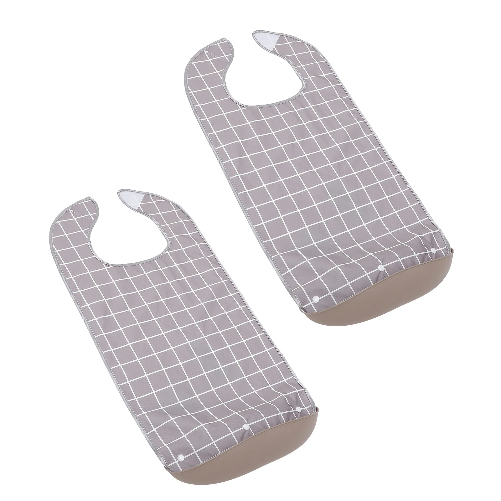 

2Pcs Waterproof Adult Bibs for Seniors Large Reusable Eating Aprons Crumbs Catcher Clothing Protector for Elderly
