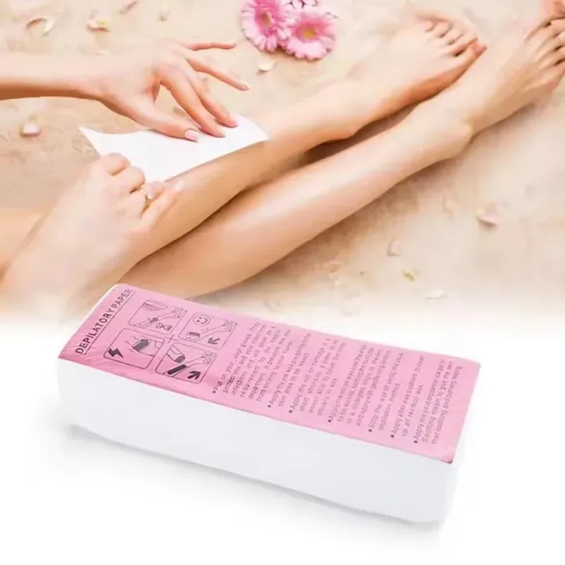 100Pcs Professional Hair Removal Waxing Strips Non-woven Fabric Waxing Papers Depilatory Beauty Tool for Intimate Area And Face