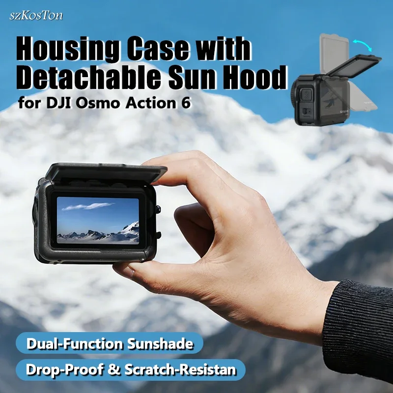 

For DJI Osmo Action 6 Rabbit Cage Case With Detachable Sun Hood Protective Frame For OSMO Action 6 Camera Accessories