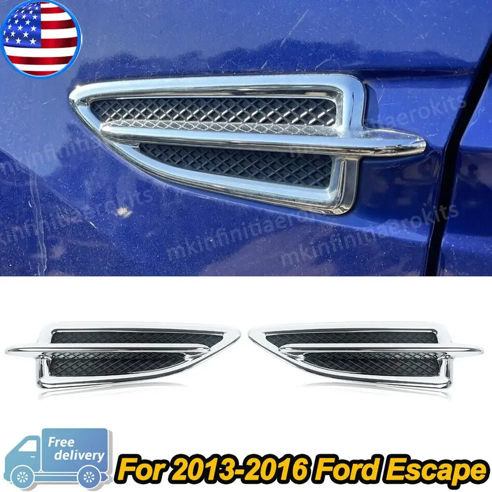 Fender Chrome Emblem Moulding Fit For 2013-2016 Ford Escape Left+Right Side