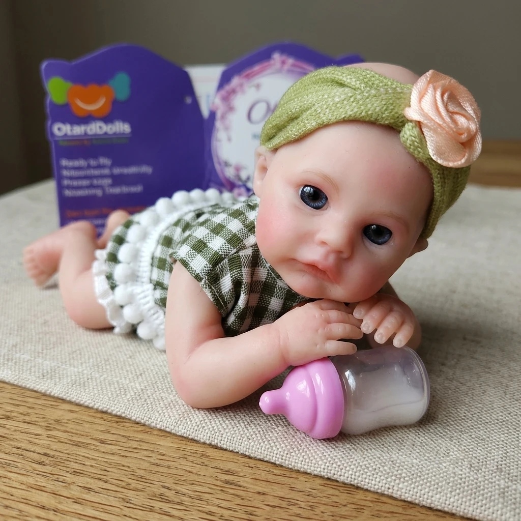6 Inch Cute Reborn Baby Doll Handmade Soft Touch Awake Mini Reborn Doll Toy For Birthday Gifts