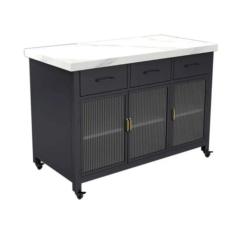 

Nakajima kitchen dining table integrated, small apartment with drawers storage cooking side cabinet