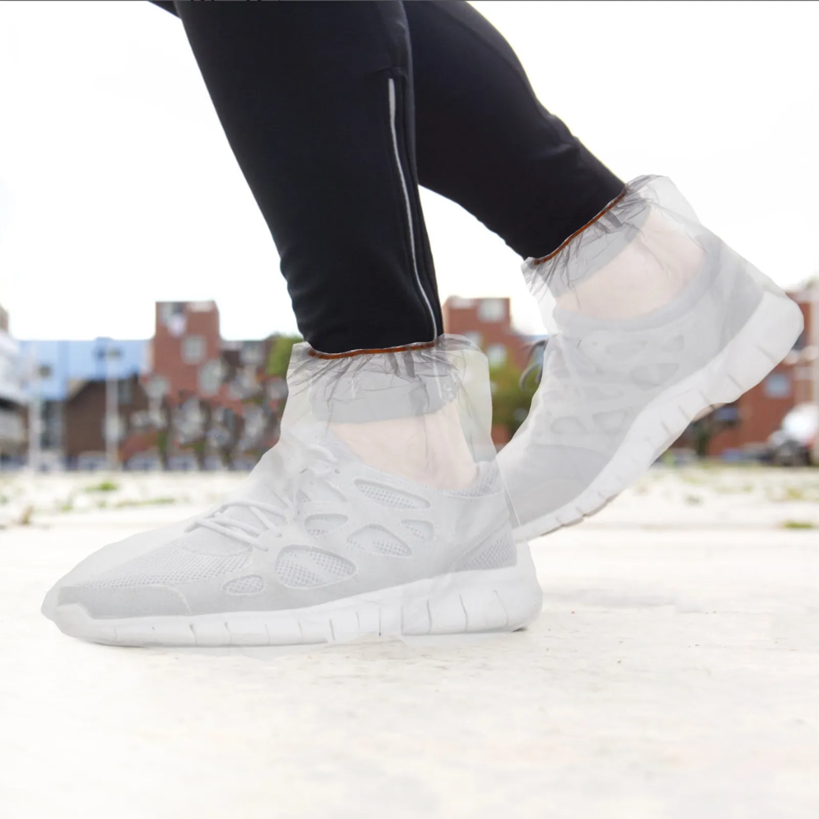 10Pairs Rain Protector Shoe Covers Waterproof Thick Disposable Plastic Overshoes Non Slip Boot Covers Travel Outdoor