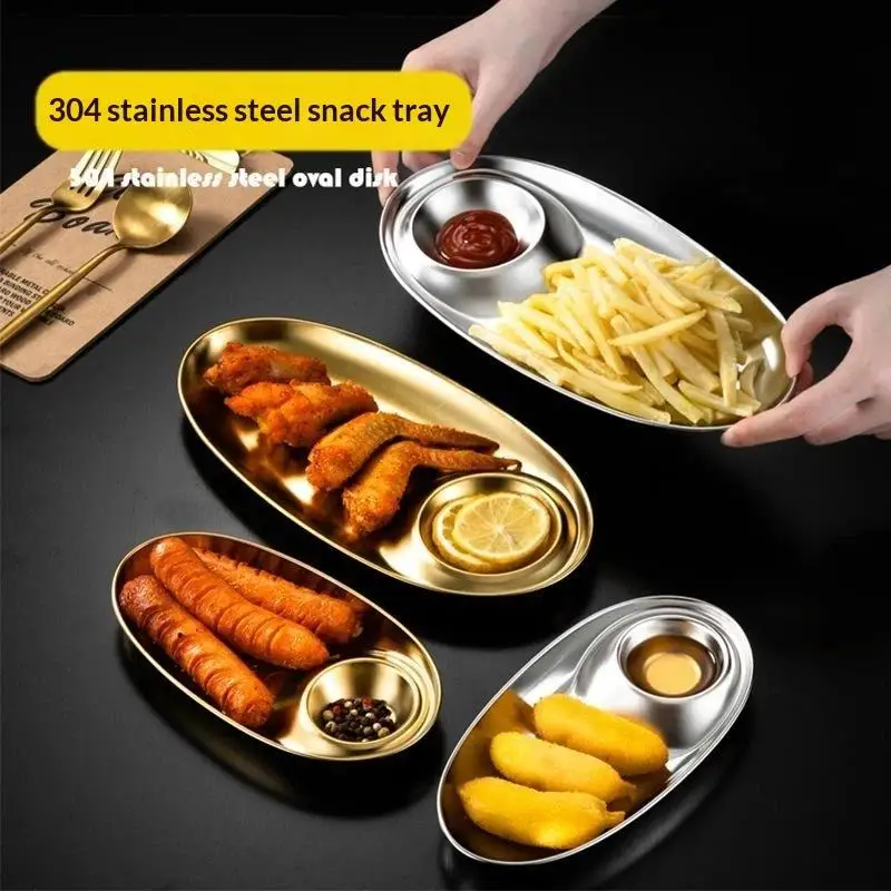 Stainless Steel Dinner Tray Unbreakable Reusable Food Safe Lunch Container for Snack Appetizer Office School Camping