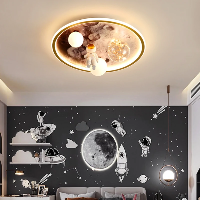 Imagem -05 - Nordic Astronaut Lamp For Home Decoration Luzes de Teto Led Inteligentes Iluminação Interior Kids Bedroom Decor Living Room