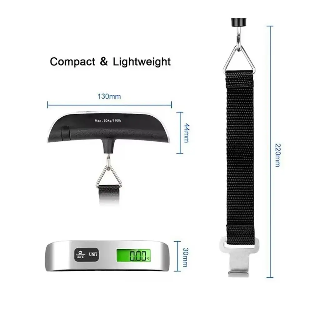 1 قطعة مقياس الوزن المحمولة 110lb 50 كجم مقياس الأمتعة خفيفة الوزن معلقة مقياس الأمتعة #3
