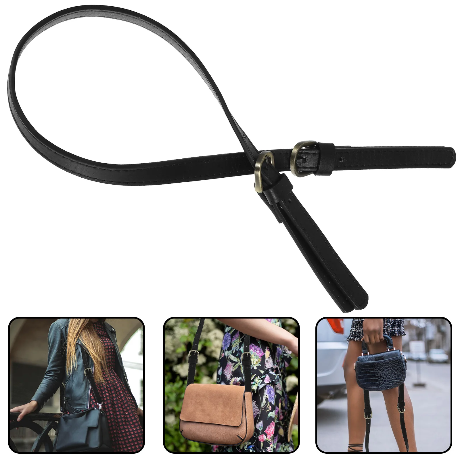 

Synthetic Black Adjustable Handbag Strap Durable Tote Bag Replacement DIY Bag Handle Belt for Women Ladies Pouch