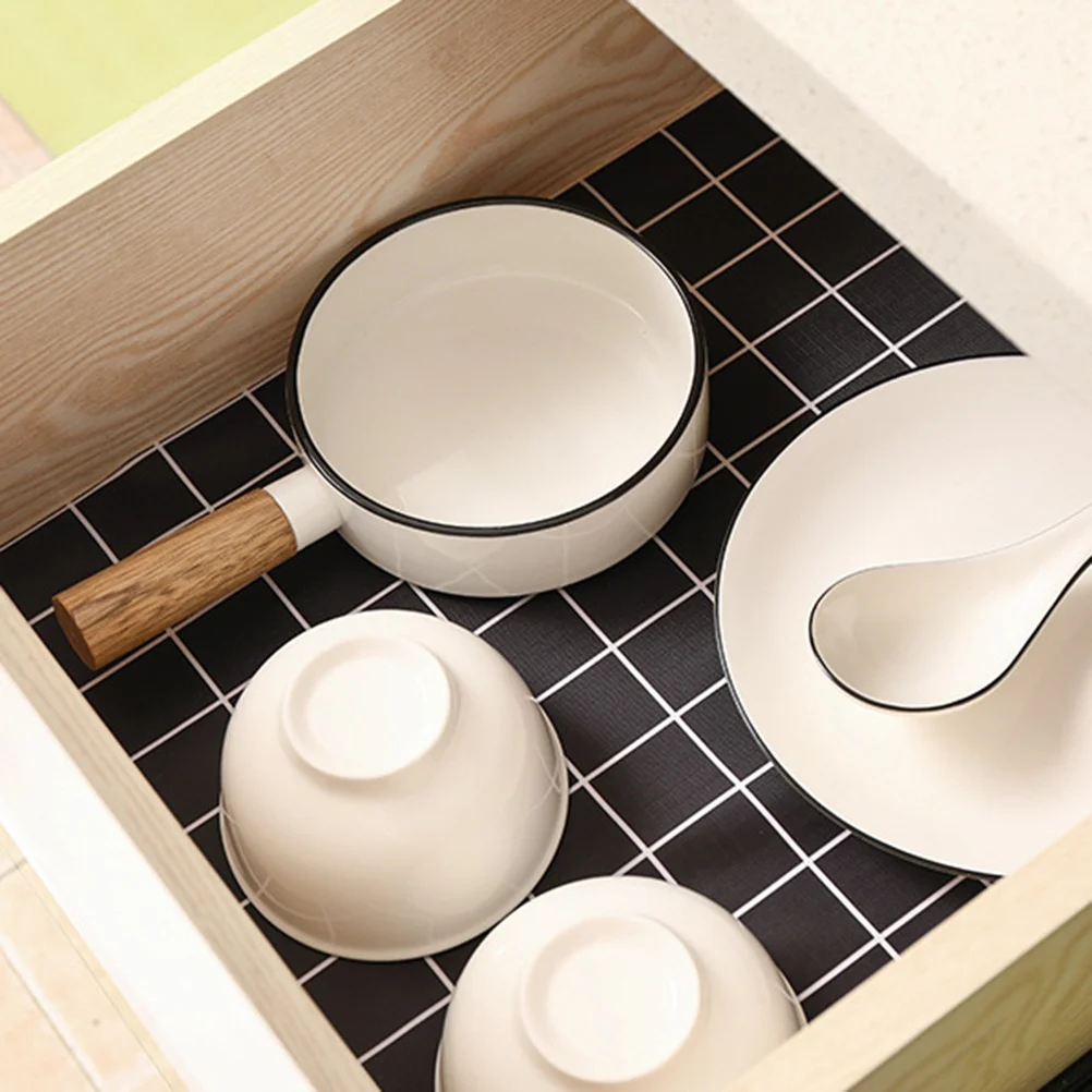 

White Grid Cuttable Thickened Cabinet Mat Moisture Absorption Heat Insulation Multi-Purpose Drawer Placemat Mat 45x200cm