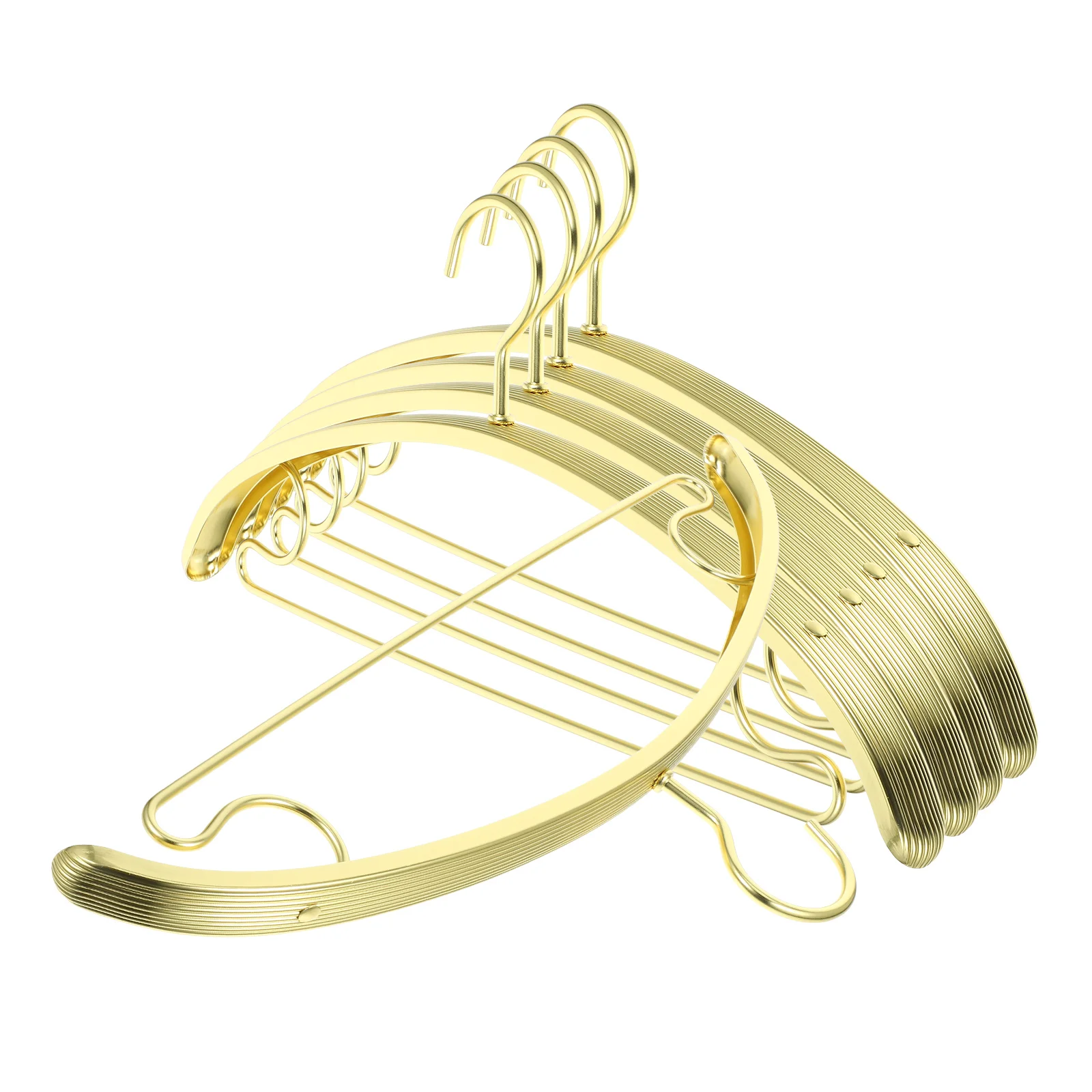 

5pcs Non-slip Metal Clothes Hangers for Drying Pants Coats Towels Space-saving Wardrobe Storage Travel Use Closet