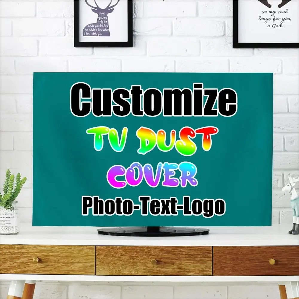 Custom TV Dust Cover, Customized Outdoor TV Covers, with Your Text Logo Image Photo for Home Office Decorations Dustproof Cover