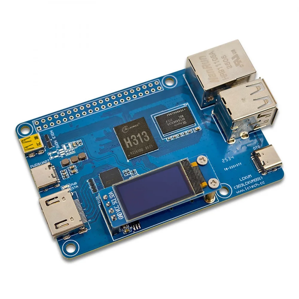 LCKVM Remote KVM IP Console H313 Dev Board 1GB DDR3 4K@60FPS High-DMI|Ethernet USB 2.0 for Server Maintenance & Raspberry Pi