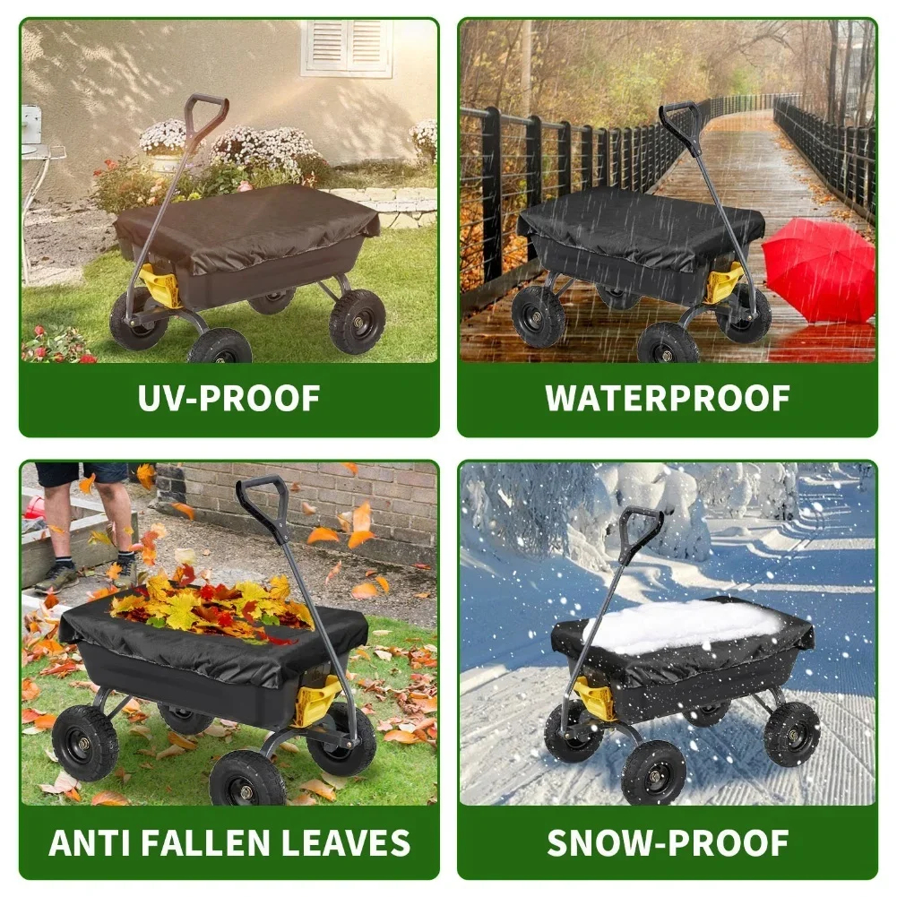 600D Oxford Collapsible Wagon Rain Cover for Outdoor Use Protects Folding Carts Against Weather Conditions Sized 140x94cm