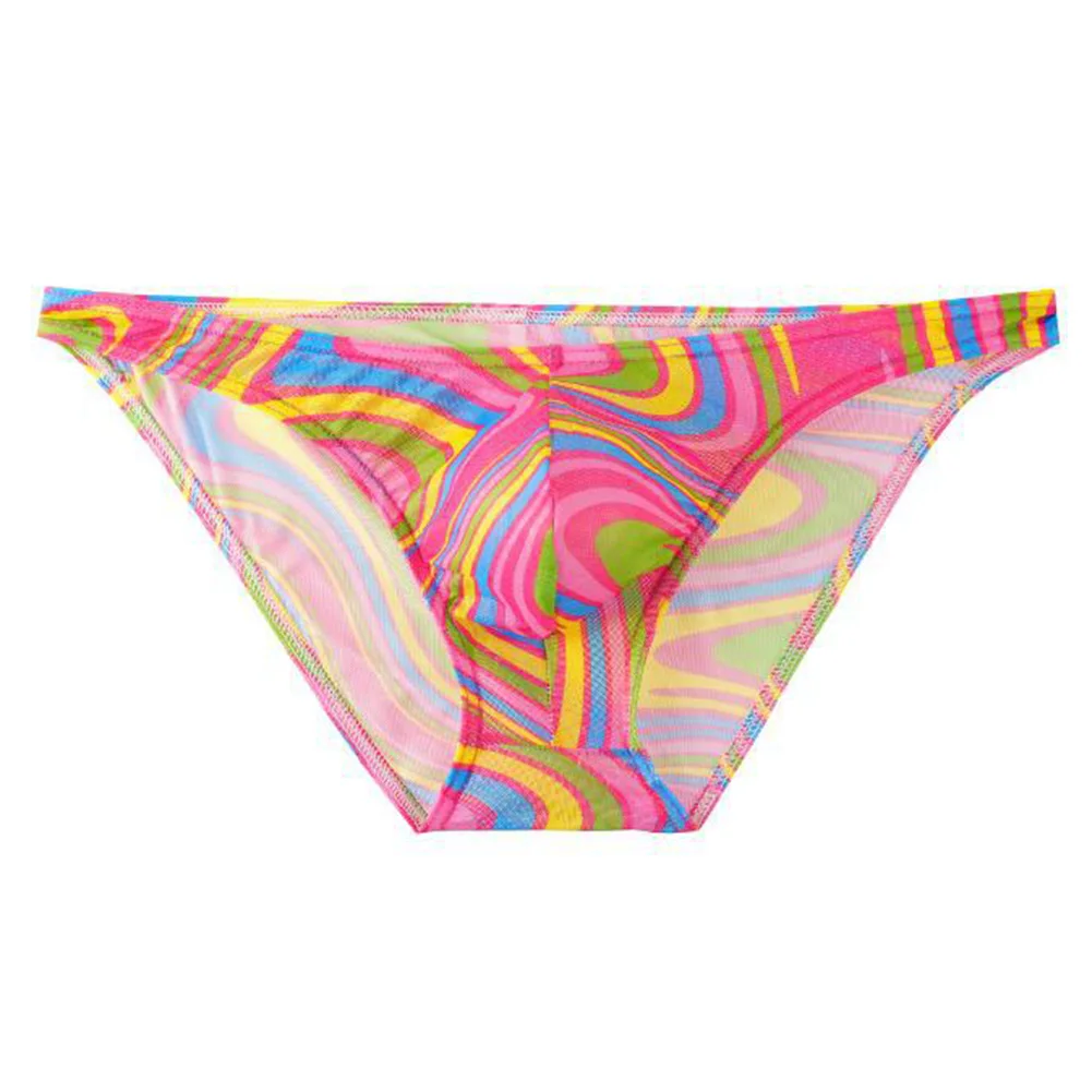 Men Print Briefs Underwear Low Rise Sexy Accessories Hot Lingerie U Convex Pouch Panties Breathable Underpants Men's Clothing