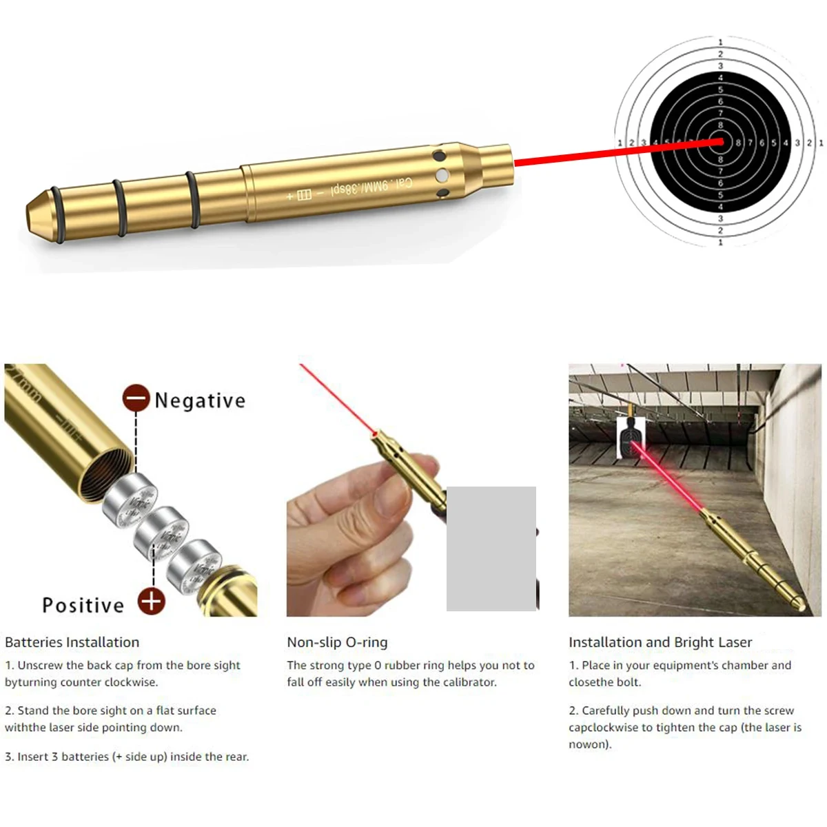 Cal.22LR/.223 Rem/9mm Laser Bore Sight Red Dot Laser 7.62mm/ 243/6mm/7mm/6.5mm/25/27mm Collimator Laser Boresighter Train Zero view 5