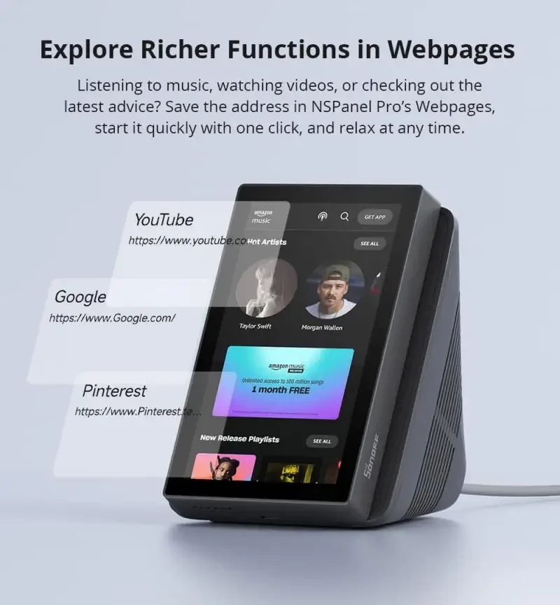 SONOFF NSPanel Pro 120/86 Type Smart Home Control Panel Smart Thermostst Power Consumption DIY Switch Support All Sonoff Devices