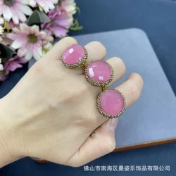 New opal jewelry section flash ring pink control jewelry vintage natural stone niche wholesale