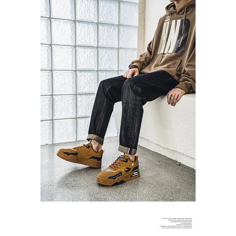 Trend Easiest Match Running Shoes Men's Skateboard Suitable for Outdoor 2026 Autumn New Casual Sports Leather Low-Top Fashion